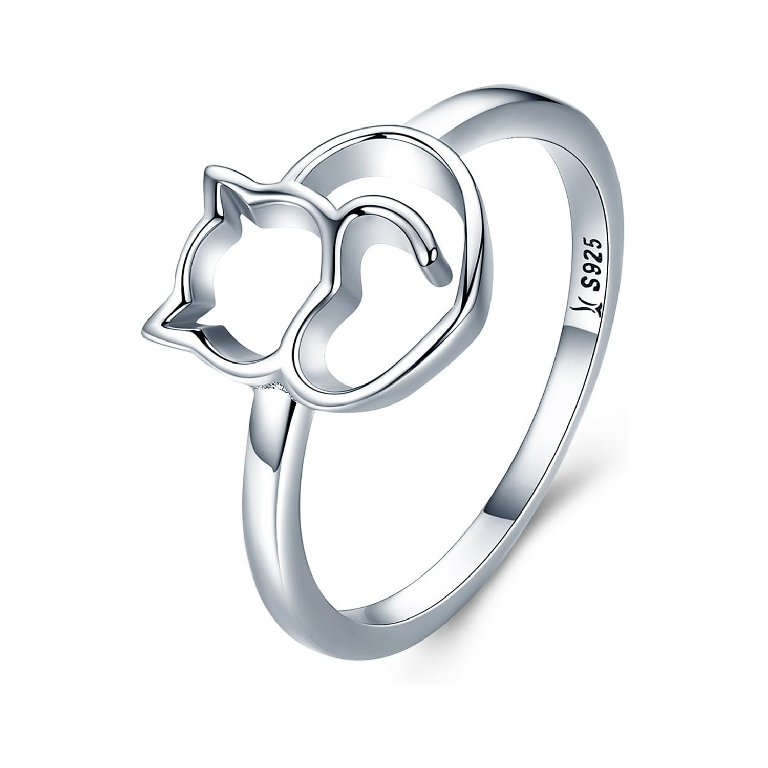 NEW  925 Sterling Silver Kitty Cat Statement Ring