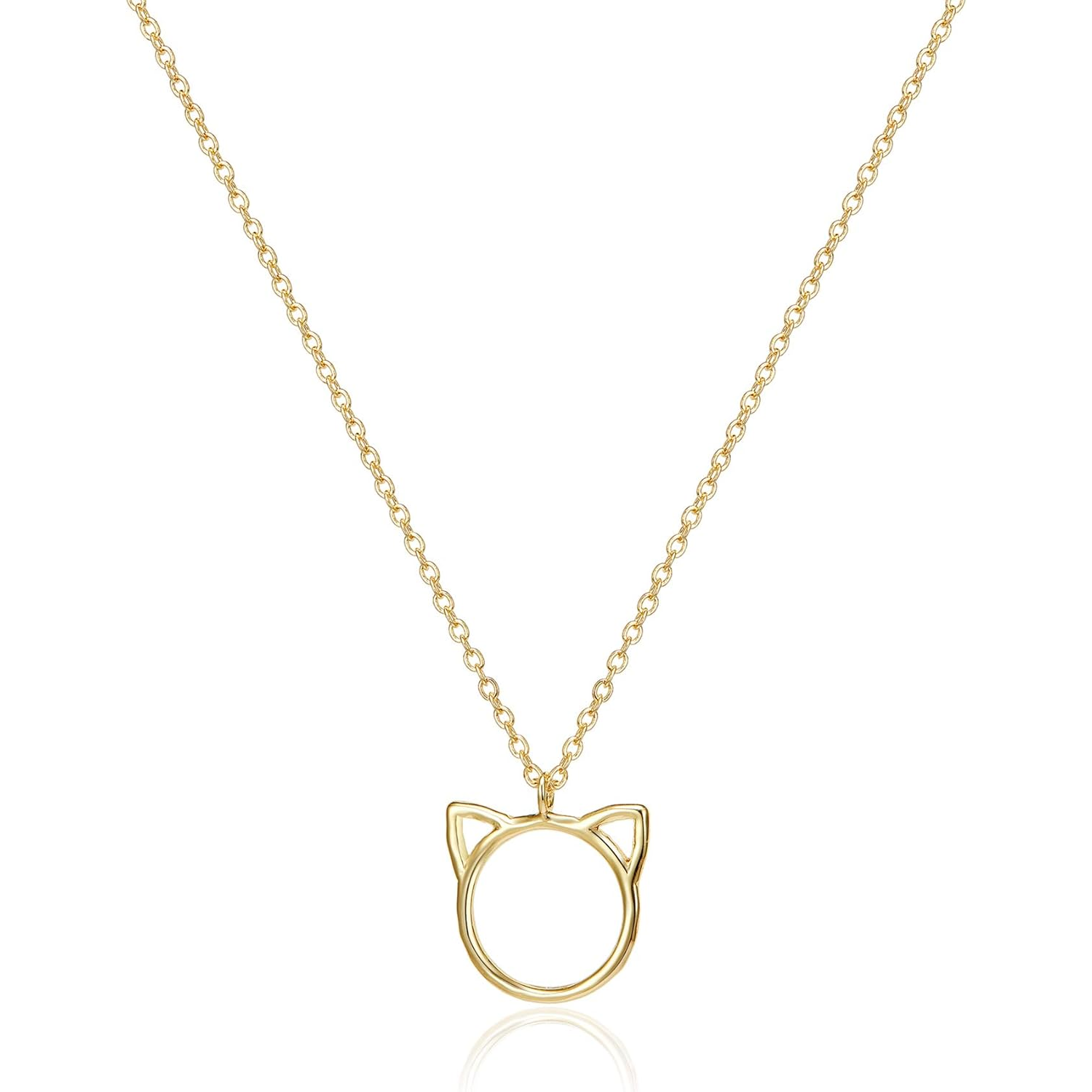 NEW 14k Gold Plated Cat Pendant Necklace